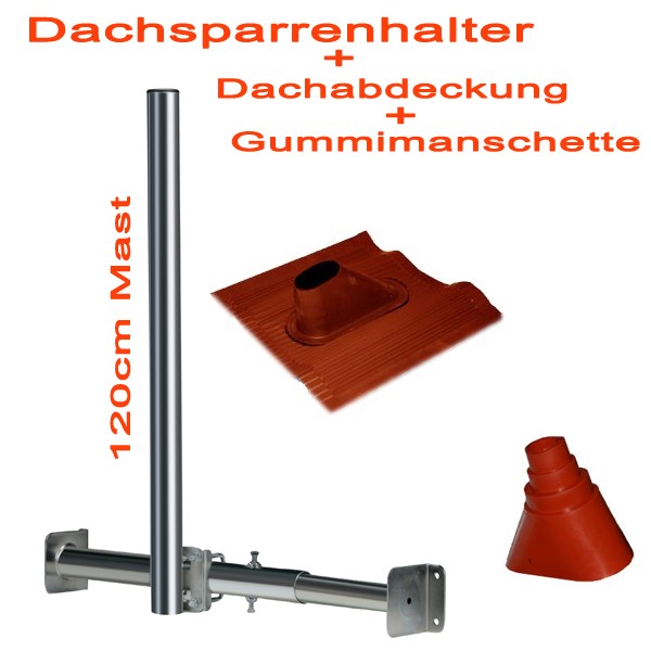 Sparrenhalter Dachsparrenhalter SET 120cm Mast Sparren Halter Aufdach